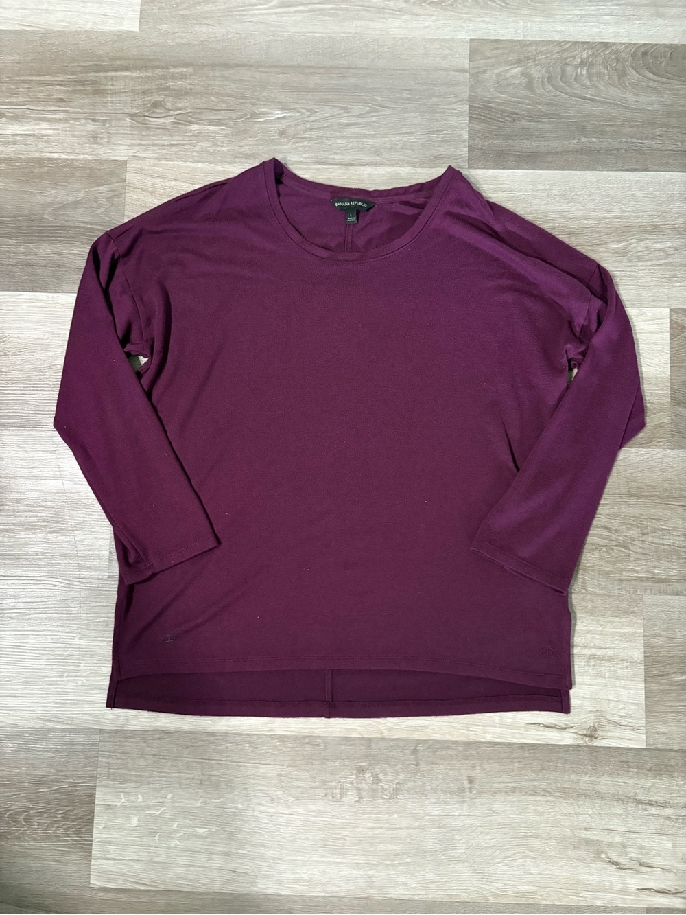Banana Republic Plum Scoop Neck Long Sleeve Top